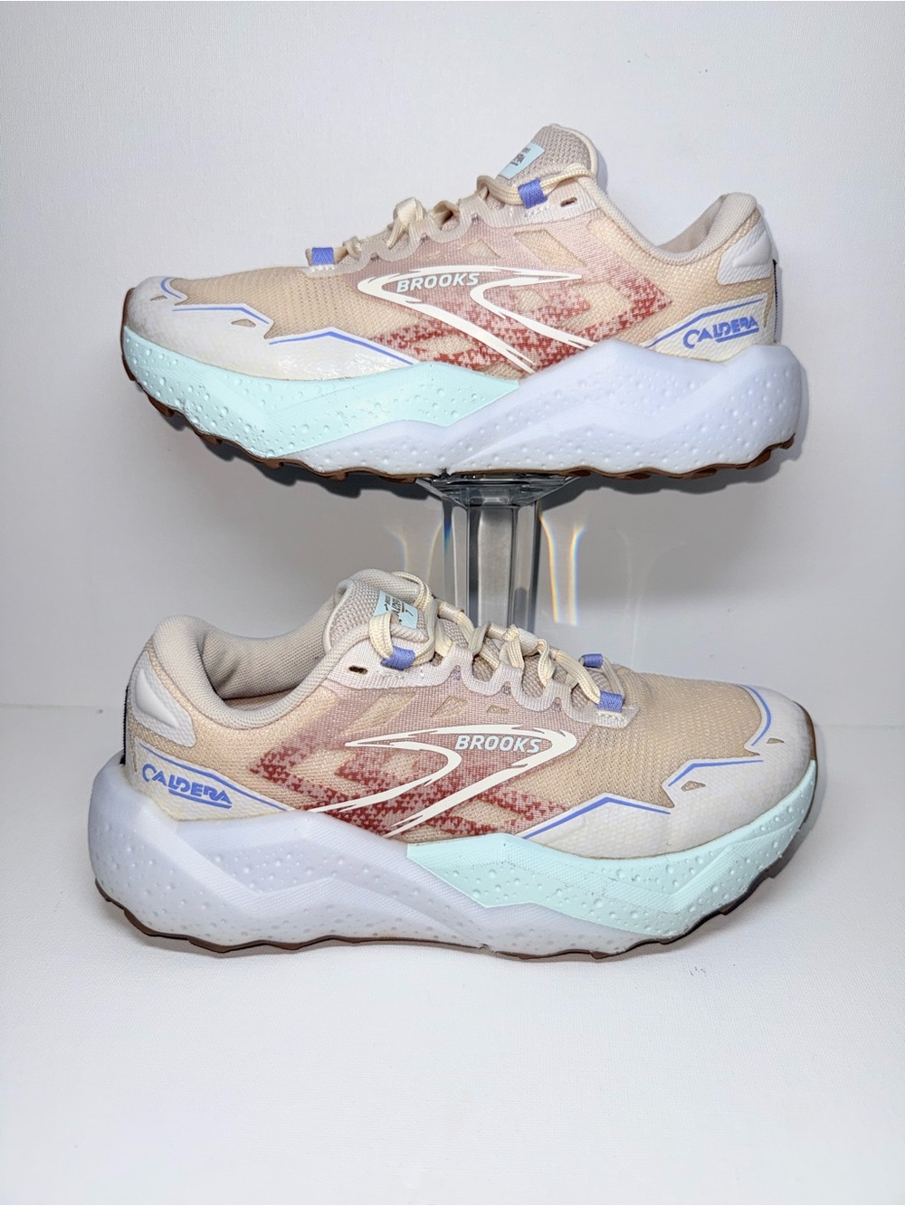 Brooks Women’s Caldera 7 Running Shoes - Beige, Mint, Light Blue